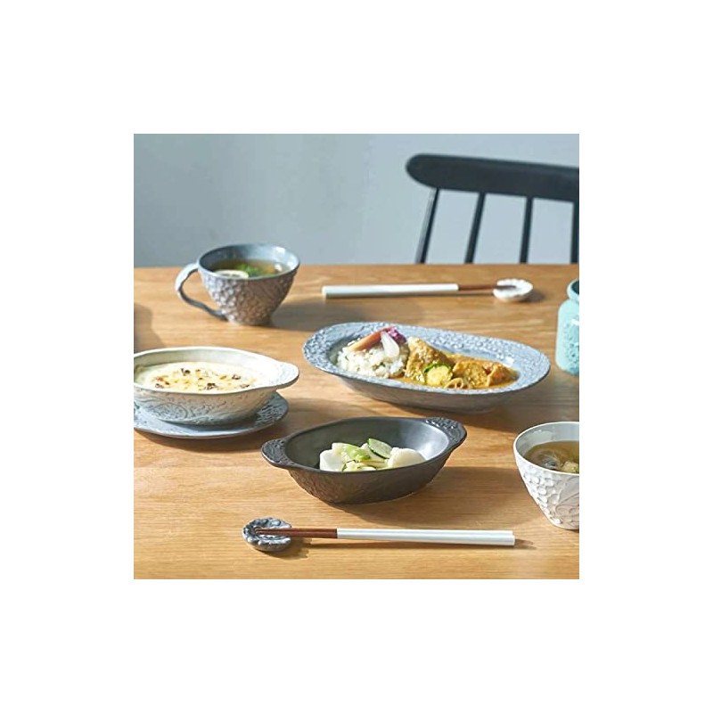 Chopstick Rest and Chopsticks Pair Set, White & Gray, Chopsticks