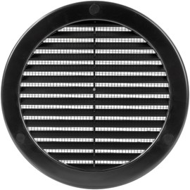 HVAC OV 2pack 6" Inch (Grille Dimensions) Black Plastic Round Vent Cover - HVAC Air Return Grille - Built-in Protection Screen - 7.4" Inch (External Dimensions)