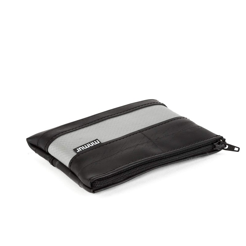 Recycled Inner Tube Wallet with Zip and Grey Truck Tarpaulin