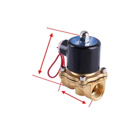 TIOMIOSEA Electric Pneumatic Solenoid Valve 2W-200-20 3/4" AC 220V Normally Closed with 2 Pneumatic Couplings, 2 Half Steel Cross Clamps, Tape and 1 Pair of Cotton Gloves