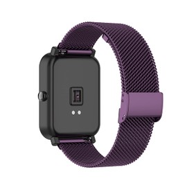 intended for KALINCO P22 Fitness Tracker Metal Mesh Wristband - Stainless Steel No Tools Needed Adjustable Clasp Men Women Strap intended for KALINCO Smartwatch