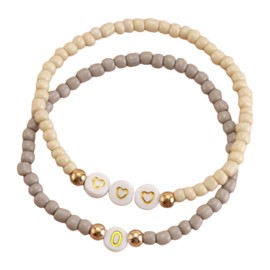 SBI Jewelry Alphabet O Letter Bracelet for Women Initial Wristband Gift Dainty Heart Charm Wristlet Christmas Graduation