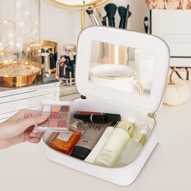 Bolsa de maquillaje transparente pequeña bolsa de cosméticos y artículos de cambiador impermeable bolsa de viaje para mujer, bolsa de maquillaje para 