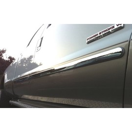 Made in USA! Compatible with 2005-2007 Ford F250/350 Superduty Extended Cab Rocker Panel Chrome Stainless Steel Body Side Moulding Molding Trim Cover 2'' Wide 2PC Overlay