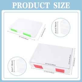 12 Pcs Clear A4 A5 File Box Document Plastic Storage Box with 48 Labels File Holder Organizer Box Paper Plastic Case Magazine Protector with Buckle Office School Supplies