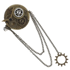 Beavorty Gothic Steam Punk Hairpins Steampunk Gear Barrette Vintage Punk Gear Barrettes Hair Clips Vintage Hair Pins Retro Breastpins Dual-use Accessories Watch Gear Brooch Clock Equipment