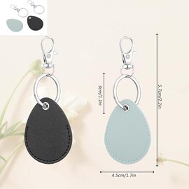 DraCra 5 Pack RFID Key Fob Holder PU Leather Proximity ID Card Key Chain Protector Case Cover with Key Carabiner Clip Keychain Rings Keeper for 125khz RFID Keyfob Token Tag Door Entry Access Control