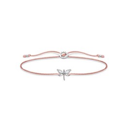 Thomas Sabo Little Secret LS118-401-19-L20V Women's Bracelet with White Stones 925 Sterling Silver, 20cm, Sterling Silver Nylon, No Gemstone