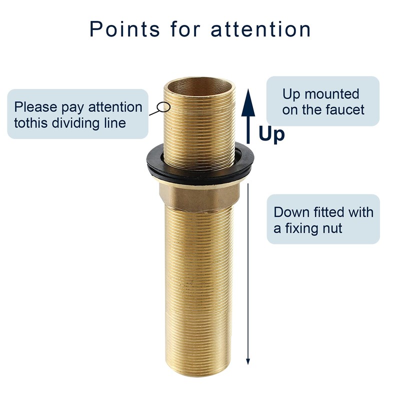 Faucet Fittings Nipple Locknut Kit Extension Threaded Pipe Longer Mounting