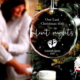 Pregnancy Announcement Gifts, Expecting Baby Ornament 2025, Baby Coming Soon Ornament 2025 for Christmas, for Family, Husband, Grandparents, Family, Aunt