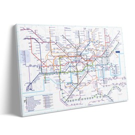 London Map Canvas Wall Art Decor - Underground Tube Map Artwork for Home and Office, City Transit Wall Art for Living Room or Study, Map -Themed Decoration, Gift for London Lovers 20X24 inch