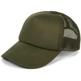 stylebreaker 04023007 5 Panel Mesh Trucker Baseball Cap Adjustable Unisex - Dark Olive