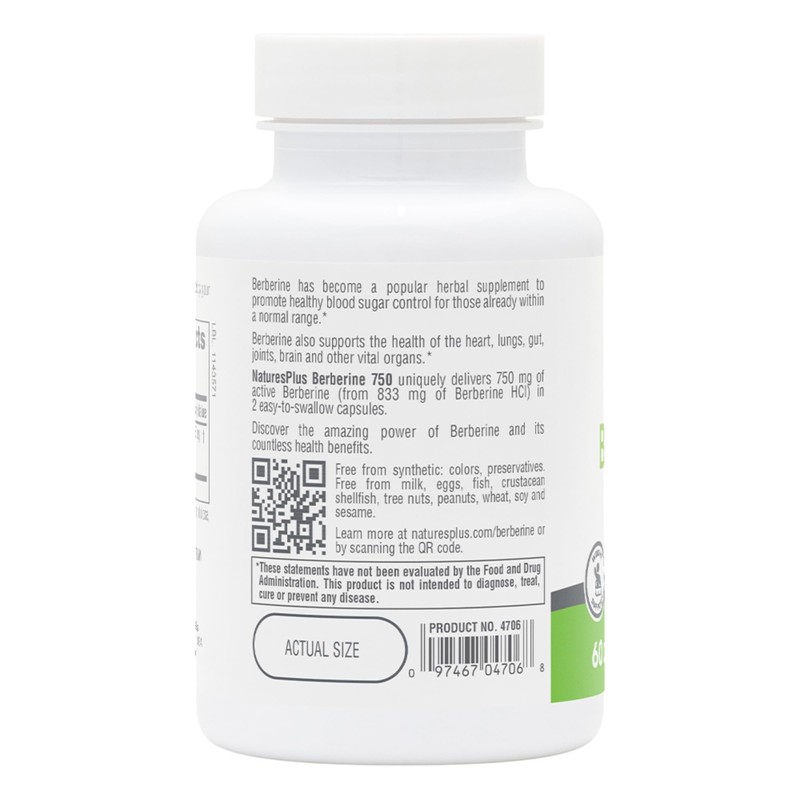 Natures Plus PRO Berberine 750 mg - 60 Capsules -