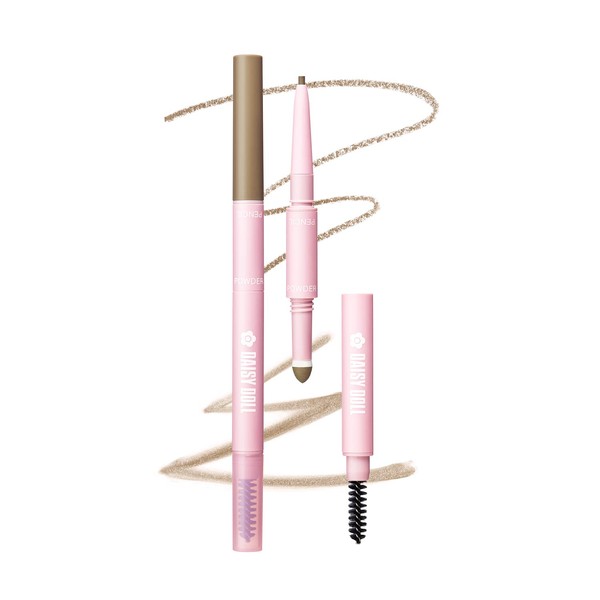 Daisy Doll Universal Eyebrow Pencil Includes Longwear Brow Powder and Bursh for Eyebrow Makeup, BR-04 (Ash Brown) 0.02 oz