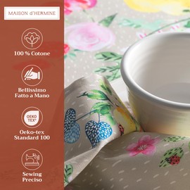 Maison d' Hermine Napkins 100% Cotton Decorative Easter Napkin Washable Cloth Napkins Set of 4 for Home, Wedding, Restaurant, Buffet Party & Camping, Jardin D'Ete-Fog - Spring/Summer (45cm x 45cm)