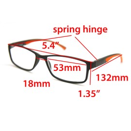 ColorViper 6904 Flexie Reading Glasses (z1 full rim/orange, 2.25)