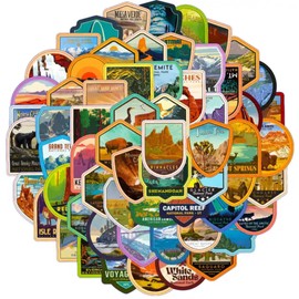 National Park Water Bottle Stickers - All 63 Major USA Parks Pack - Waterproof Vinyl Decals for Adventure - Stickers for Water Bottles, Laptop, Computer - Travel Decals for Girls, Boys, Teens