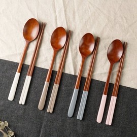 (10x10) Jujube Wood Natural Lacquer Pastel Cutlery Set / Spoons and Chopsticks / (텐바이텐)대추나무 천연옻칠 파스텔 수저세트  숟가락 젓가락