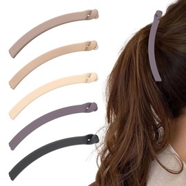 OQXEJPHFN 5 Pcs Banana Hair Clips for Women, Classic Matte Double Combs Hair Barrettes for Thin Curly Hair Claw Clip Accessories