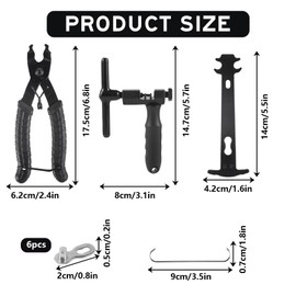 Bicycle Chain Tool Set 3 Pieces Chain Pliers Bicycle Chain Tool Set & Chain Gauge Bicycle Chains & Bicycle Chain Riveter Bicycle Chain Tool Repair Kit for 6-11 Speed Bicycle Chain