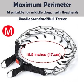 DABILONGC Prong Collar for Dogs, Adjustable Dog Training Pinch Collar with Quick Release Buckle for Small Medium Large Dogs,Dog Training Collar (M,Neck: 15"-18'')