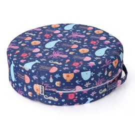 Zicac Booster Seat Chair, Child Portable Cartoon Chair Raiser Child, Removable, Washable Seat Cushion, Children's Chair for Food, Piano Play, Excursion, Picnic, Travel (Purple)