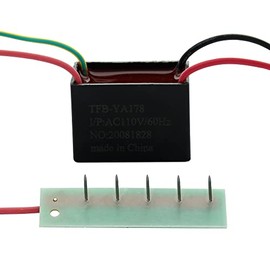 SHOPCORP 110-120VAC Variable Density Negative Ion Generator Module – Air Ionizer with Micro Needles Stainless Steel Pin for Static Grass Applicators and Other Devices