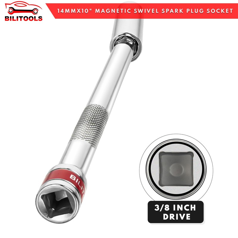 BILITOOLS 14mm Magnetic Spark Plug Socket Swivel Thin Wall Spark