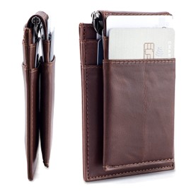 Dockem The Latcher and The Rȳd; The Modular Minimalist Wallet(s) (Vintage Brown Virtuosa Genuine Top-Grain Leather) (Brown Virtuosa)