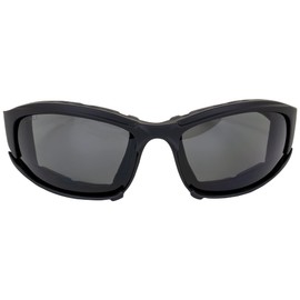 Epoch Lacrosse Hybrid Motorcycle Sunglasses Black Frames Smoke Lens ANSI Z87.1+