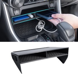 JDMCAR Bigger Slots Center Console Organizer Compatible with Toyota RAV4 2025 2024 2023 2022 2021 2020 2019 and 2021-2025 RAV4 Prime Accessories Larger Divider Tray Gear Shift Secondary Storage Box