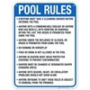 Washington Pool Rules Sign, Complies with State of Washington Pool