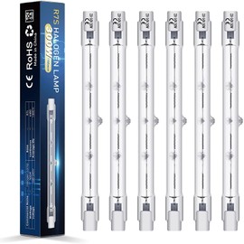 BROTOU 6 x 300 W 118 mm R7S halogen bulbs, dimmable halogen rod, 220-240 V, 4480 lm, 2800 K, warm white, J type for work lights, security lights, landscape lights, floor lamps
