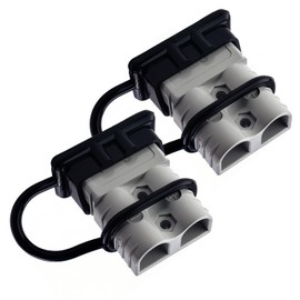 2 Pack 175AMP Battery Quick Connect Disconnect Kit - 1/0 AWG Wire Harness Plug Set for Winch, RV, Truck, Car, ATV, Motor - Heavy Duty Power Connector with Cables (Gray)