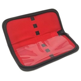 All-Purpose Faux Leather Pouch Zipper Case Versatile Molle with Protective Flap and Elastic Straps to Store Organize Sort Wide Variety of Tools, Holds 6 Instruments, 7"x8"