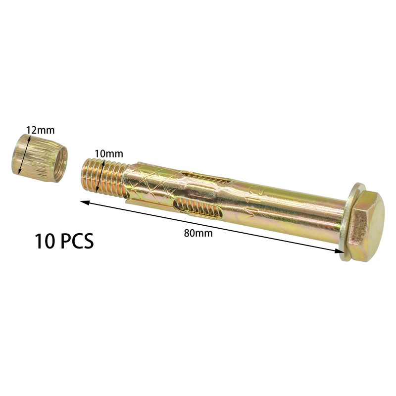 10 Pieces Expansion Bolts – Hexagonal Outer Expansion Sleeve Screws