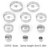 11 Pcs Premium Stainless Steel Round Cookie Cutters Set,Multi-Sized Circle