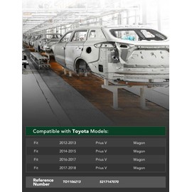 YHTAUTO Rear Bumper Reinforcement Impact Bar Aluminum Compatible with Toyota Prius V 2012-2018 Wagon, Bumper Face Bar Reinforcement Beam