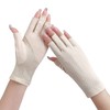 Tidyworm Women's UV Protection Gloves, Fingerless, Anti-slip, Smartphone Compatible, Short