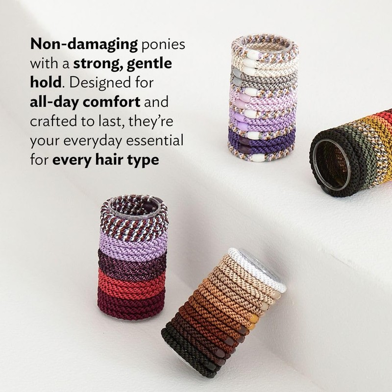 L. Erickson Purple Hair Ties for Thick Hair, Grab &