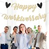 FHGG Pre-Strung Happy Work Anniversary Decorations Banner Gold Glitter Workiversary