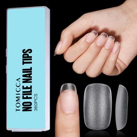TOMICCA Oval Nail Tips - 15 Size Full Matte Gel Tips, 360PCS Pre-shaped No Need Nail Files and Base Coat Full Cover Nail Tips for Nail Extensions