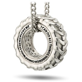 Women's Stainless Steel Tire Necklace-Phil 4:13
