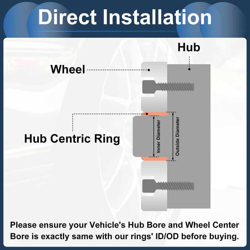 INFINAUTO 78.1mm to 56.1mm Car Wheel Hub Centric Rings Black