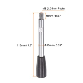 HARFINGTON Clamping Handles M8 Thread 116mm (4.6") Length Chrome Plated Revolving Crank Handle Grip Handwheel Screw Stem for Lathe Machine