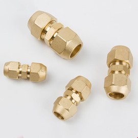 1/2 Inch Double Nipple for Copper Pipes, 12.7 mm Air Accessories Connection Nipple, Brass Copper Pipe Extension for Plumbing, Central Heating, Hot and Cold Water Supply and Air Conditioning