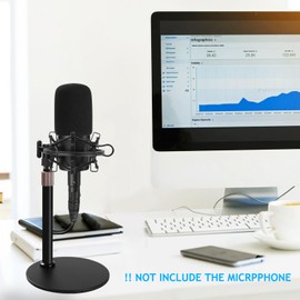 AT2020 Table Microphone Stand with Microphone Spider and Foam Windscreen for Audio Technica AT2020V AT2020USB+ AT2035 ATR2500X Condenser Microphone