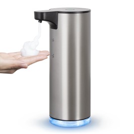 Soap Dispenser, Rechargeable Automatic Soap Dispenser Stainless Steel Touchless Foaming Soap Dispenser for Bathroom Auto Hand Soap Dispenser for Kitchen