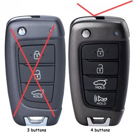 Flip 4 Button TPU Key Fob Shell Cover for 2018 2019 2020 2021 Hyundai Accent Elantra GT Kona Santa Fe Sonata Veloster Venue Tucson 2021 2022 Grandeur IG 2017 (4 button white)