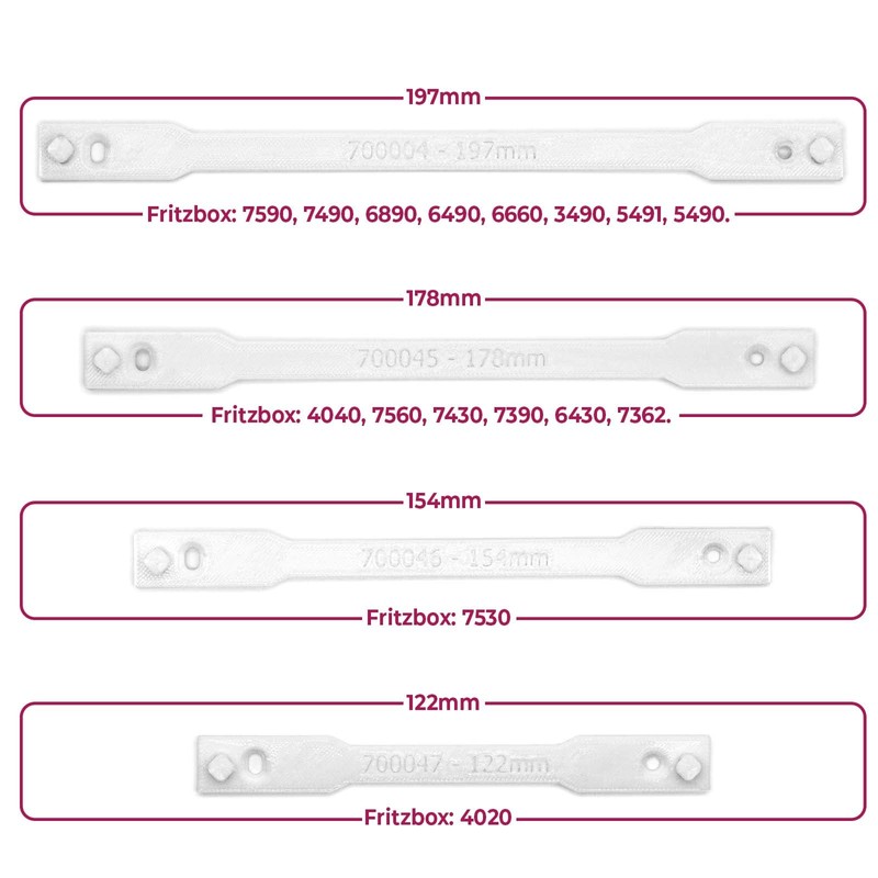Mobilefox Router Wall Mount 154 mm Suitable for Fritzbox 7530